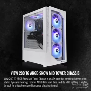 کیس Thermaltake View 200 Tempered Glass Argb – Snow