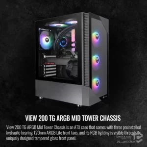 کیس Thermaltake View 200 Tempered Glass Argb – Black