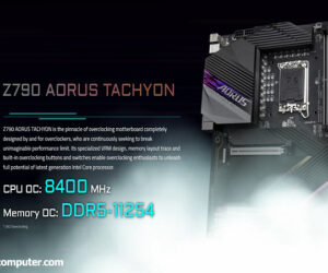 مادربرد GIGABYTE Z790 AORUS TACHYON به نقطه عطف اورکلاک حافظه DDR5 دست یافت.
