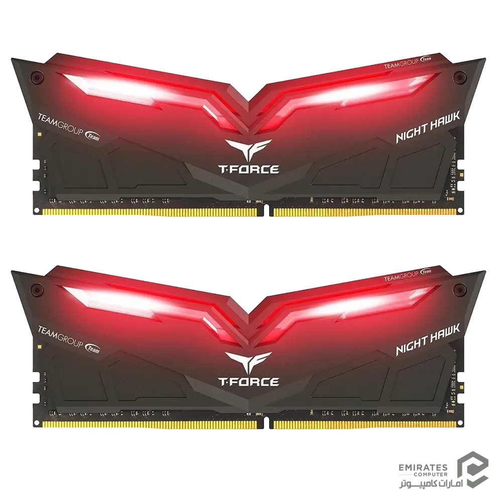 رم Teamgroup T-Force Night Hawk Red Led 16Gb 3000Mhz Cl16 رم Teamgroup T-Force Night Hawk Red Led 16Gb 3000Mhz Cl16